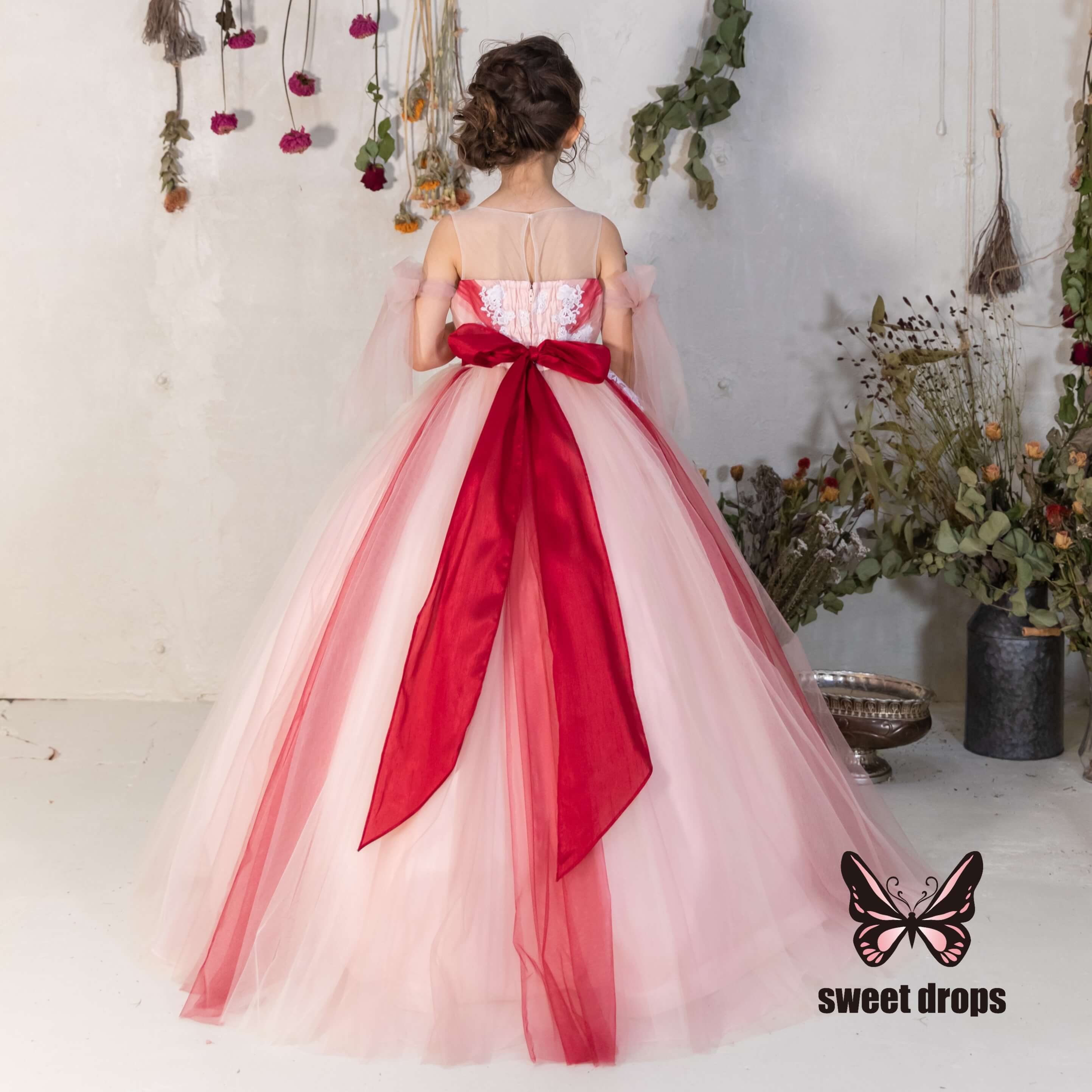 120cm130cmレンタルスタジオ貸衣装キッズロングドレス レンタルドレス│KD-033-LV 120cm｜子供ドレス＆タキシード